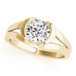 Solitaire Engagement Ring, Round Shape, in Yellow Gold - 50384