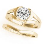 Solitaire Engagement Ring, Round Shape, in Yellow Gold - 50384