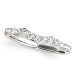 Curverd Wedding Ring, in White Gold - 50385