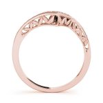 Curverd Wedding Ring, in Rose Gold - 50388