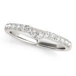 Curverd Wedding Ring, in White Gold - 50406