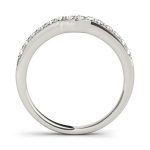 Curverd Wedding Ring, in White Gold - 50406