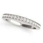 Prong Set Wedding Ring, in White Gold - 50407