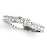 Curverd Wedding Ring, in Platinum - 50411