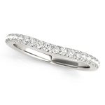 Curverd Wedding Ring, in White Gold - 50417