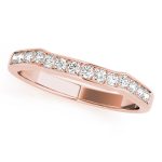 Curverd Wedding Ring, in Rose Gold - 50418