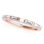 Fancy Shape Princess Wedding Ring, in Rose Gold - 50419