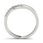 Curverd Wedding Ring, in White Gold - 50423