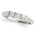 Prong Set Wedding Ring, in White Gold - 50436