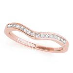 Curverd Wedding Ring, in Rose Gold - 50439