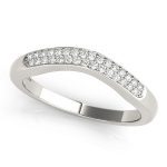 Curverd Wedding Ring, in White Gold - 50441