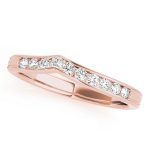 Curverd Wedding Ring, in Rose Gold - 50451