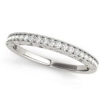 Prong Set Wedding Ring, in White Gold - 50471