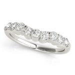 Curverd Wedding Ring, in White Gold - 50483