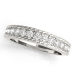 Prong Set Wedding Ring, in White Gold - 50485