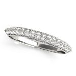 Prong Set Wedding Ring, in White Gold - 50486