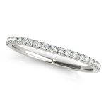 Prong Set Wedding Ring, in White Gold - 50489