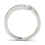 Curverd Wedding Ring, in White Gold - 50490