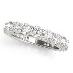 Prong Set Wedding Ring, in White Gold - 50491