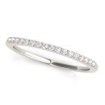 Prong Set Wedding Ring, in White Gold - 50495