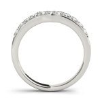 Curverd Wedding Ring, in White Gold - 50507