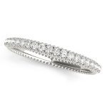 Prong Set Wedding Ring, in White Gold - 50513