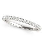 Prong Set Wedding Ring, in White Gold - 50518