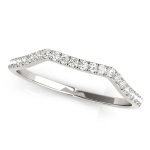 Curverd Wedding Ring, in White Gold - 50519