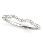 Curverd Wedding Ring, in White Gold - 50555