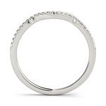 Curverd Wedding Ring, in White Gold - 50555