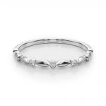 Bezel Set Wedding Ring, in Platinum - 50567