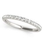 Prong Set Wedding Ring, in White Gold - 50573