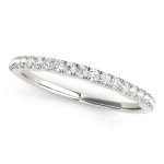 Prong Set Wedding Ring, in White Gold - 50574