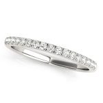 Prong Set Wedding Ring, in White Gold - 50581