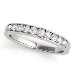 Prong Set Wedding Ring, in White Gold - 50583