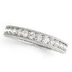 Prong Set Wedding Ring, in White Gold - 50606