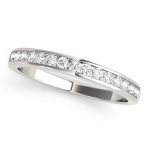 Channel Set Wedding Ring, in White Gold - 50619