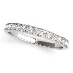 Prong Set Wedding Ring, in White Gold - 50620