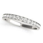 Prong Set Wedding Ring, in White Gold - 50621