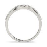 Curverd Wedding Ring, in White Gold - 50622