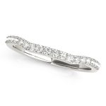 Curverd Wedding Ring, in White Gold - 50623