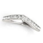 Curverd Wedding Ring, in White Gold - 50636