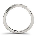 Curverd Wedding Ring, in White Gold - 50636