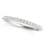 Prong Set Wedding Ring, in White Gold - 50637