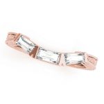 Fancy Shape Baguette Wedding Ring, in Rose Gold - 50642