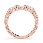 Fancy Shape Baguette Wedding Ring, in Rose Gold - 50642