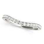 Curverd Wedding Ring, in White Gold - 50643