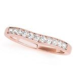 Curverd Wedding Ring, in Rose Gold - 50649