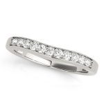 Curverd Wedding Ring, in Platinum - 50649