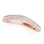 Curverd Wedding Ring, in Rose Gold - 50652